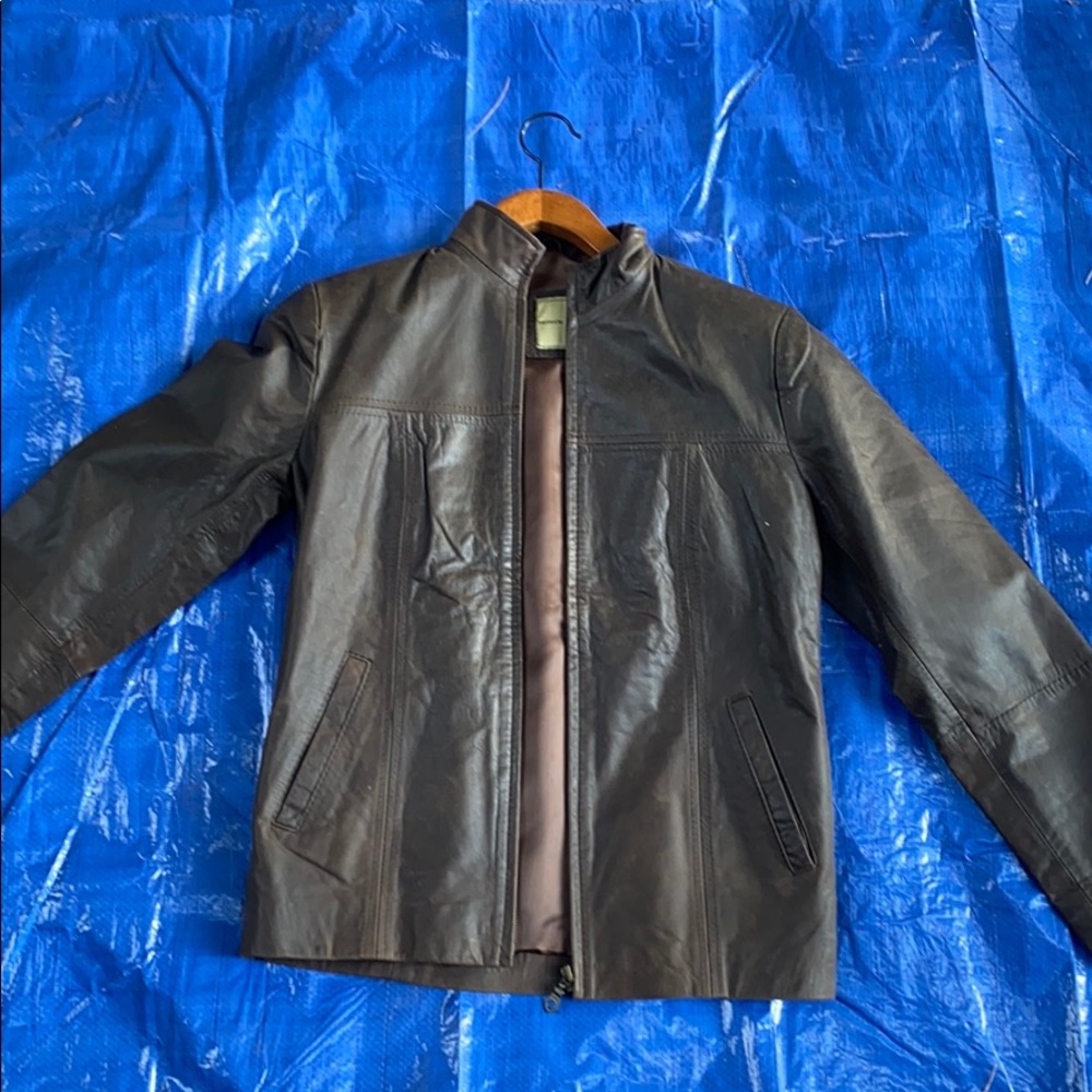 Brown (fake) leather jacket